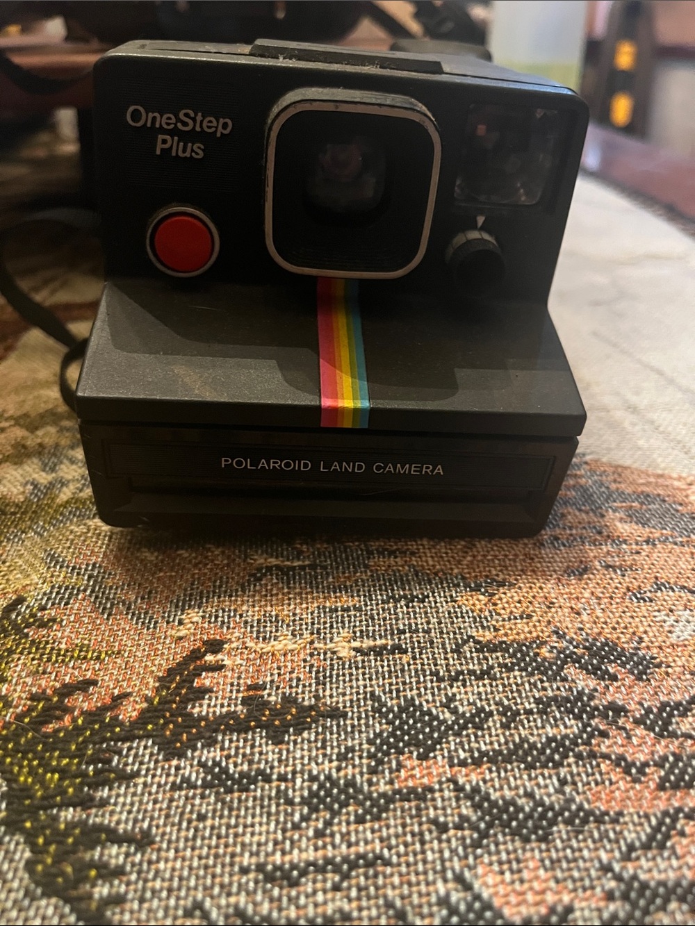 Polaroid OneStep Plus Black Instant Camera with Rainbow Stripe